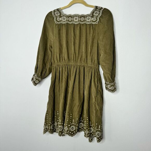 Madewell Embroidered Corduroy Square Neck Mini Dress size small - Picture 9 of 10